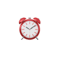 Red analog alarm clock displaying the time 10:10, centered on a plain white background—perfect for reminding you when to schedule your next coastal termite and pest control appointment.