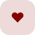A simple red heart icon is centered on a light pink rounded square background, symbolizing care and protection—much like the peace of mind provided by coastal termite and pest control services.