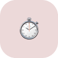 A silver stopwatch with a white face and black markings is shown against a pale pink background, symbolizing the timely service provided by Coastal Termite and Pest Control.
