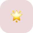 A yellow star icon with small sparkles above and below, centered on a rounded pale pink background—perfect for representing excellence in coastal termite and pest control services.