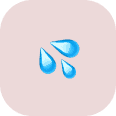 Three blue water droplets icon on a light pink rounded square background, evoking freshness and cleanliness—ideal for representing coastal termite and pest control services.