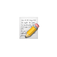 A yellow pencil rests on top of a handwritten sheet of paper containing several lines of cursive text, perhaps notes for a coastal termite and pest control service.